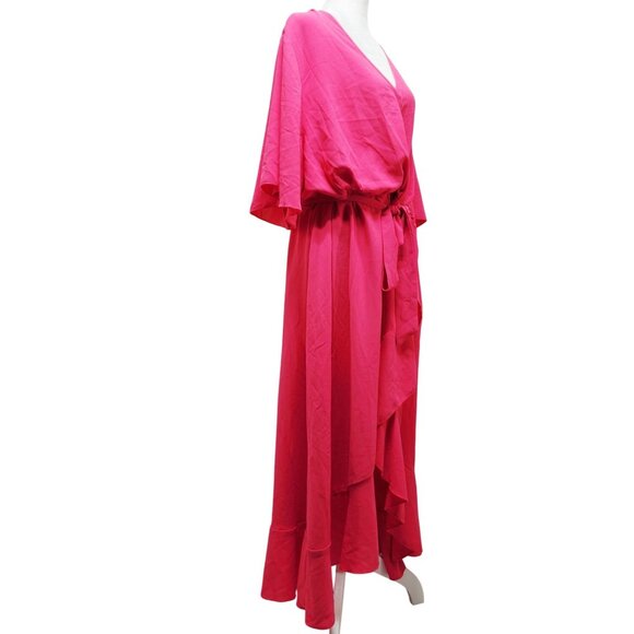 Womens SCOMCHIC Hot Pink Maxi Wrap Dress Size 4XL - Picture 4 of 6